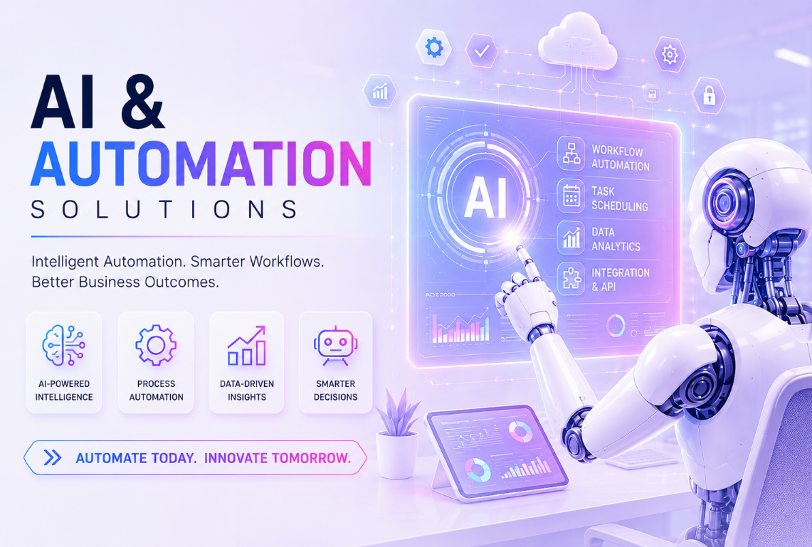 AI and automation solutions including workflow automation, AI assistants, and intelligent business systems by Digital Profile