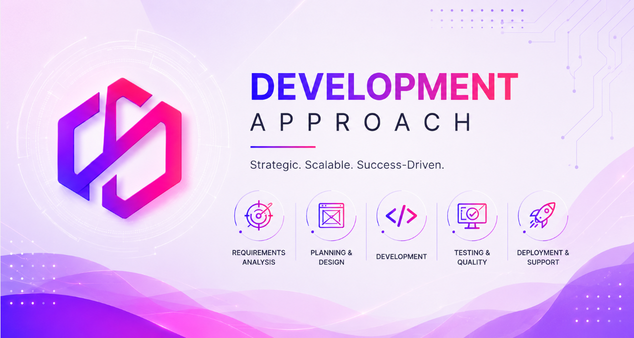Software development process from planning and design to implementation