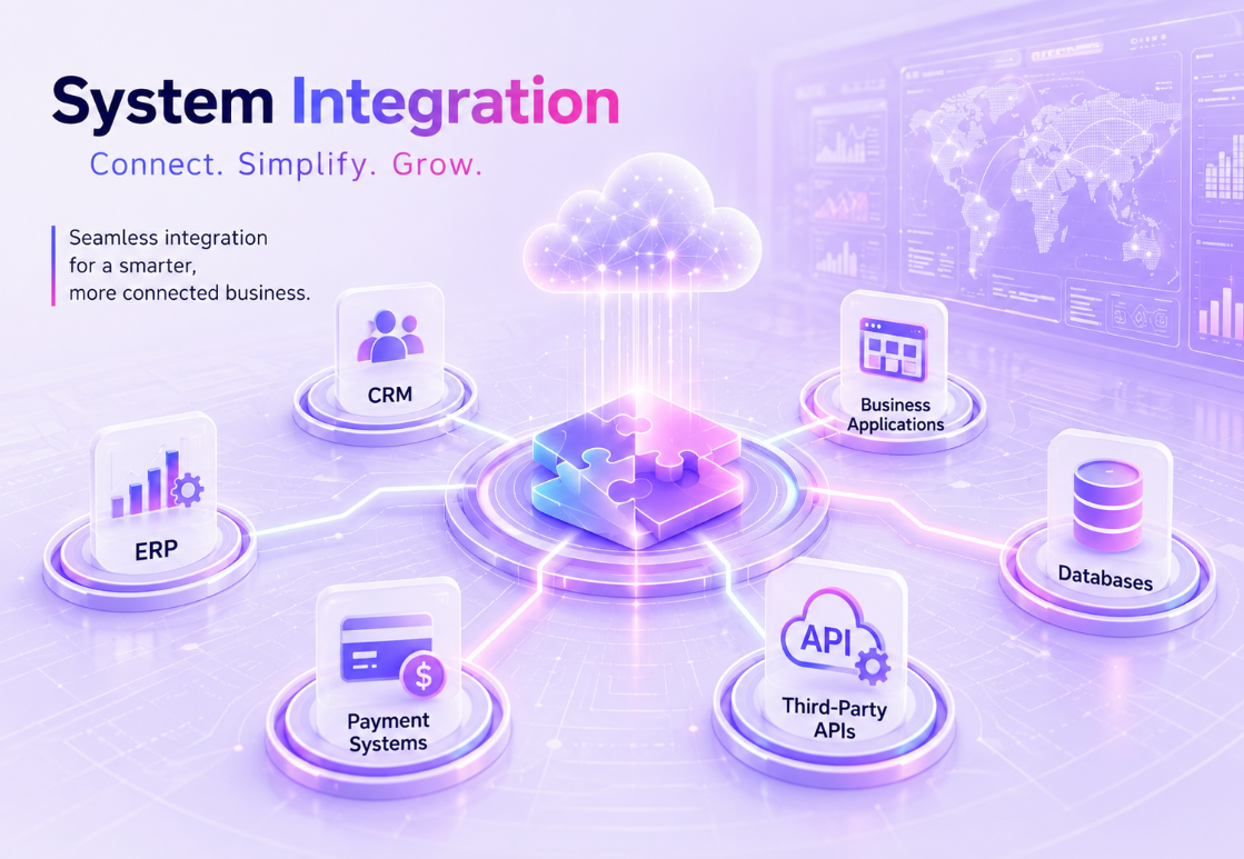 System integration services connecting applications, APIs, databases, and cloud platforms by Digital Profile
